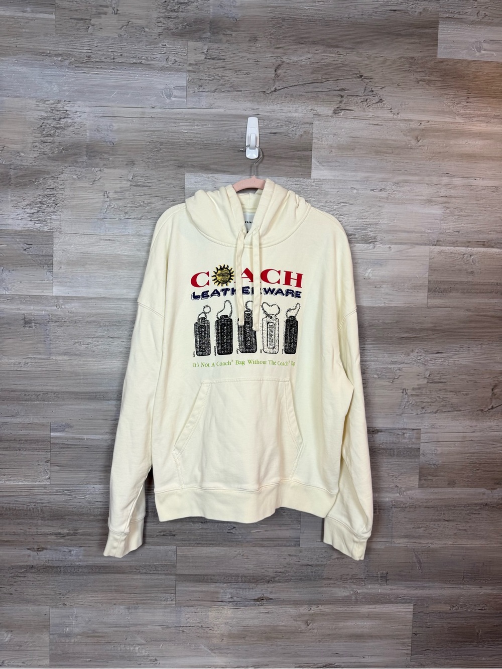 Coach Cream Graphic Pullover Hoodie with Printed Logo - Picture 10 of 10